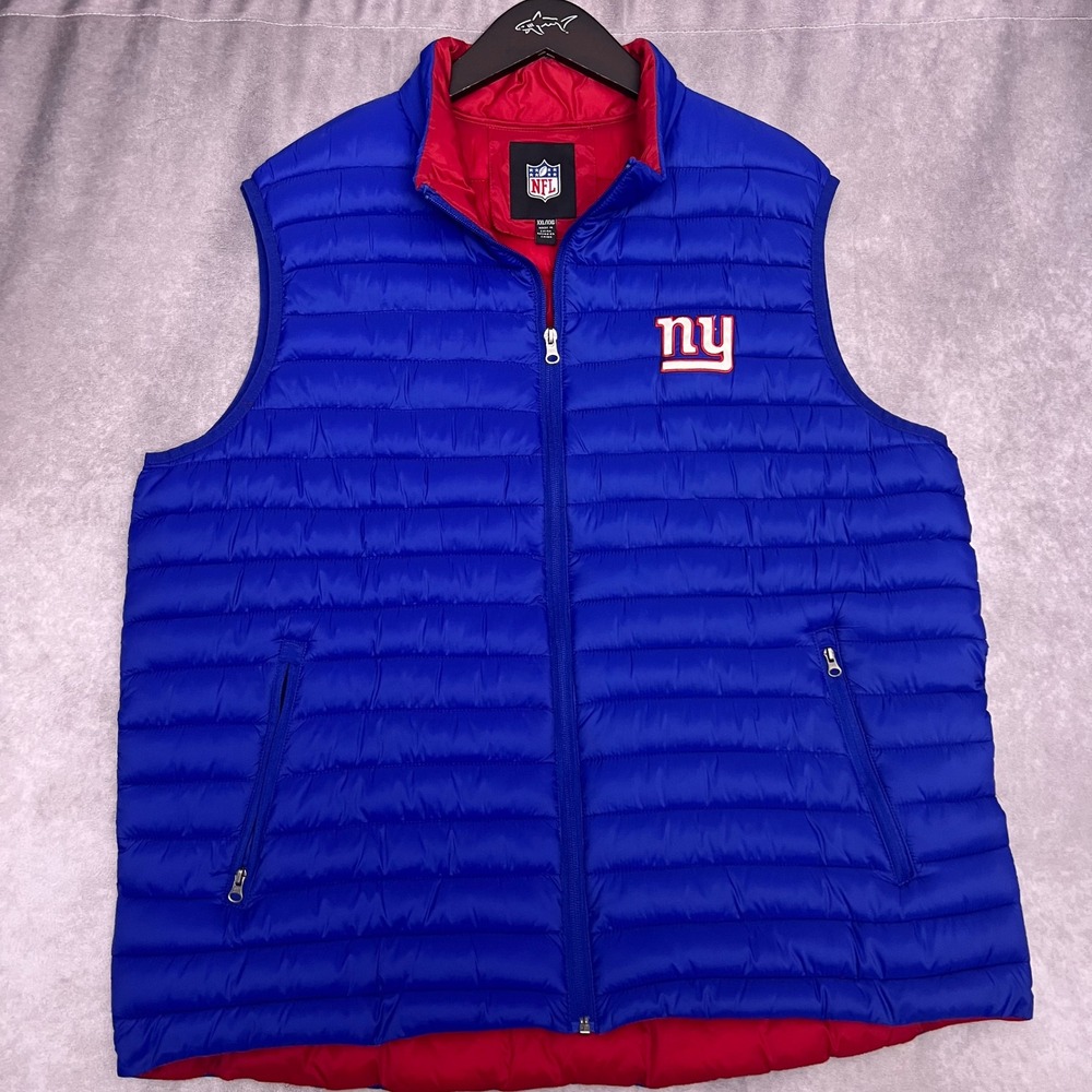 NFL New York Giants Puffer Vest Mens XXL Blue Excellent Embroidered Logo LA9-121